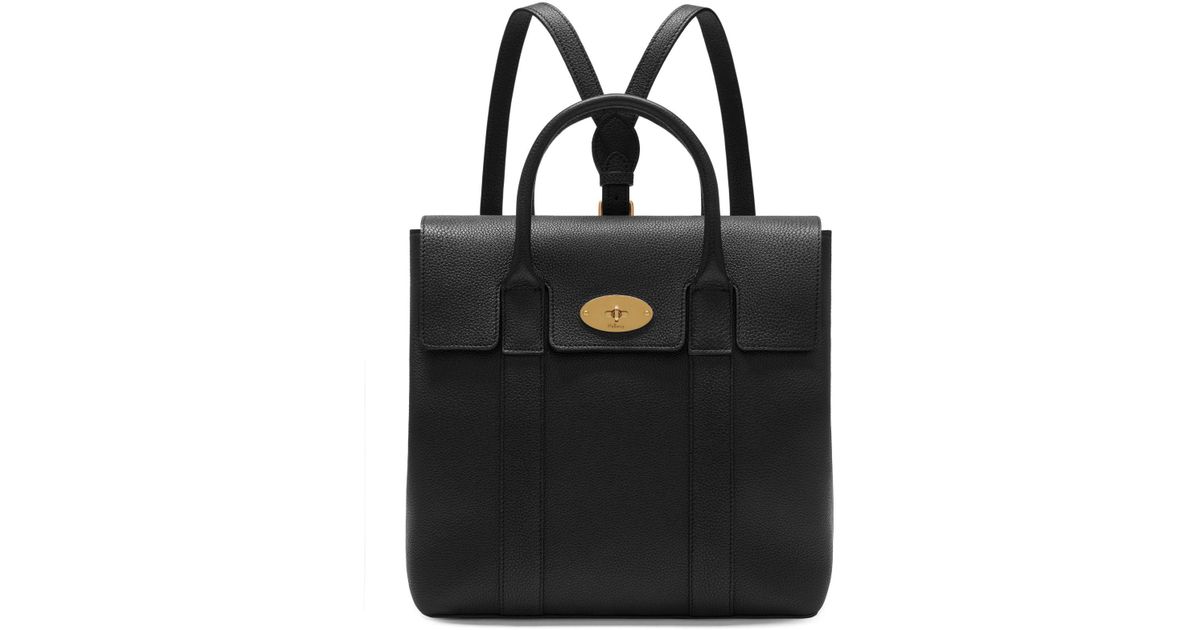 Mulberry Mini Bayswater Backpack In Black Small Classic Grain