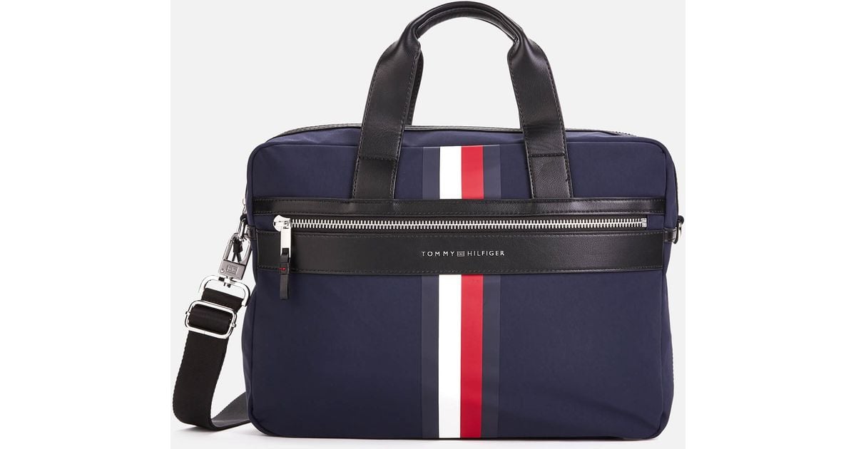 Tommy Hilfiger Elevated Signature Tape Laptop Bag in Blue for Men | Lyst  Canada