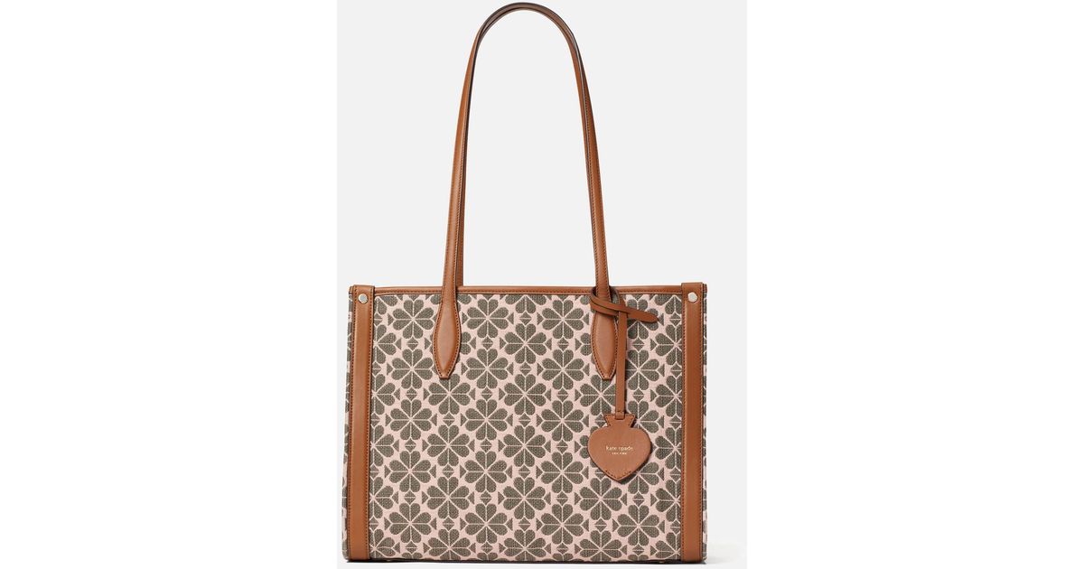 Kate Spade Market Spade Flower Jacquard Medium Tote Bag in Brown Lyst