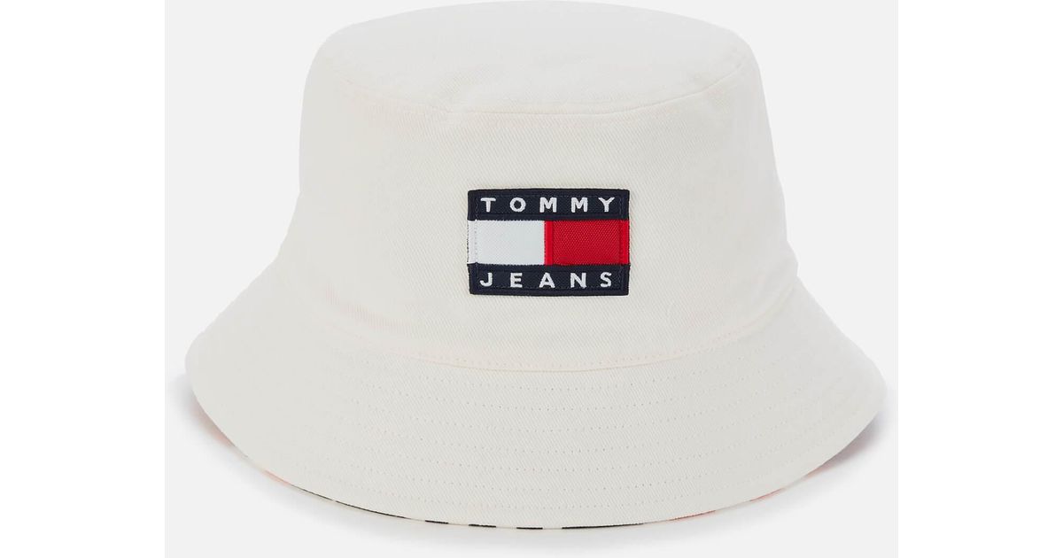 Tommy Hilfiger Heritage Denim Bucket Hat in White - Lyst