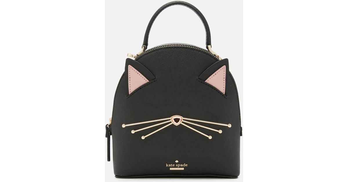 Kate Spade Cats Meow - Binx Leather Backpack in Black | Lyst Australia