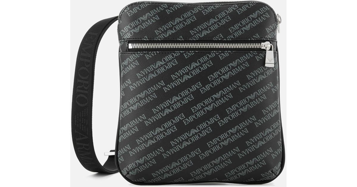 Emporio Armani Small Flat Messenger for Men Lyst Australia