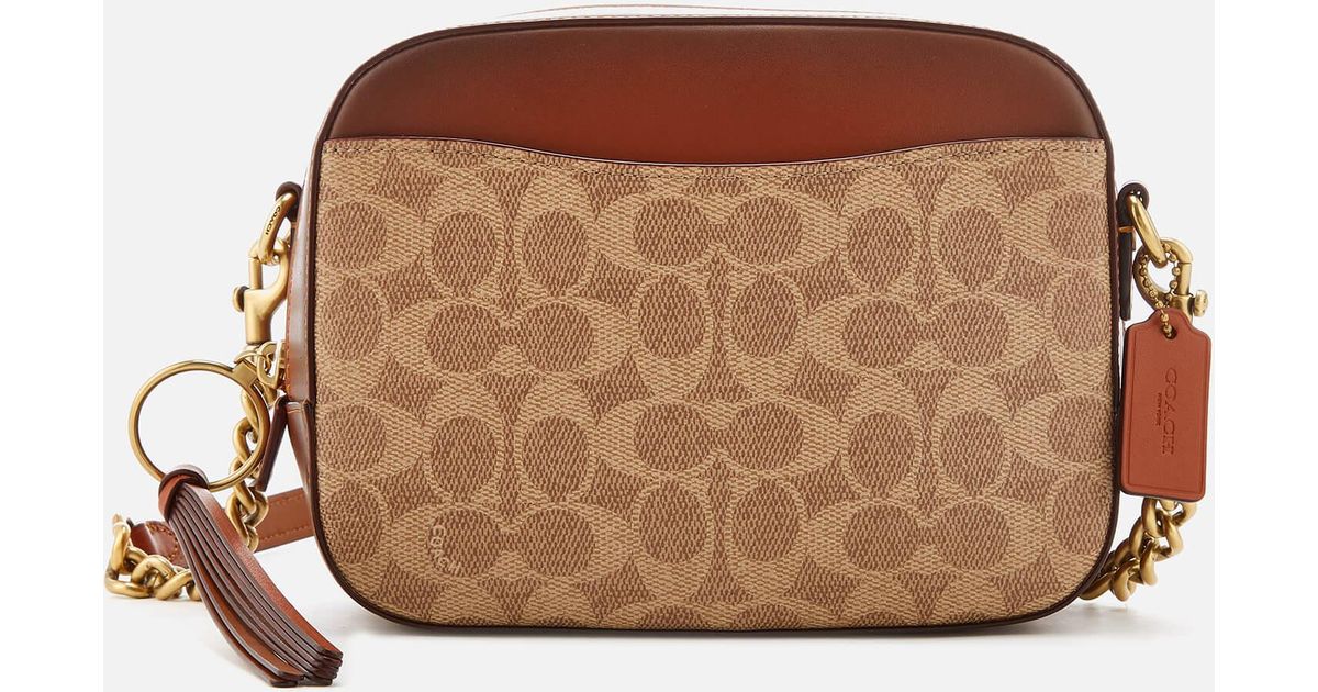 COACH Canvas Camera Bag in Brown Lyst