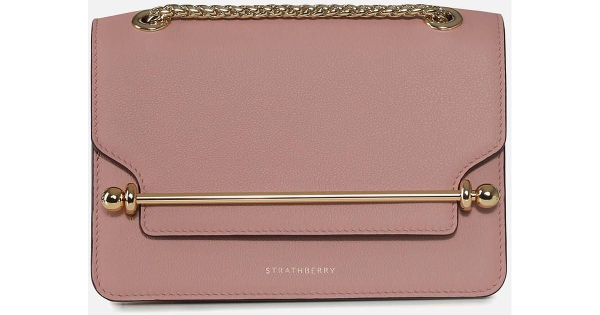 Strathberry East/west Mini Leather Bag in Pink