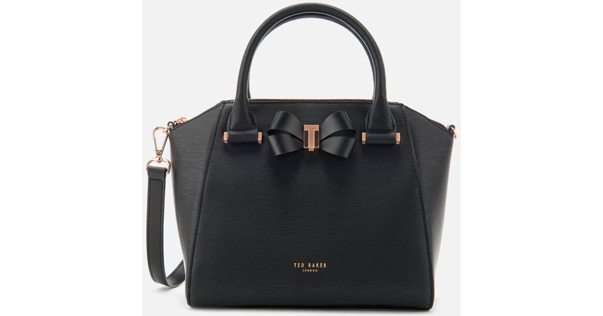 Ted Baker Charmea Bow Detail Small Tote Bag in Black | Lyst