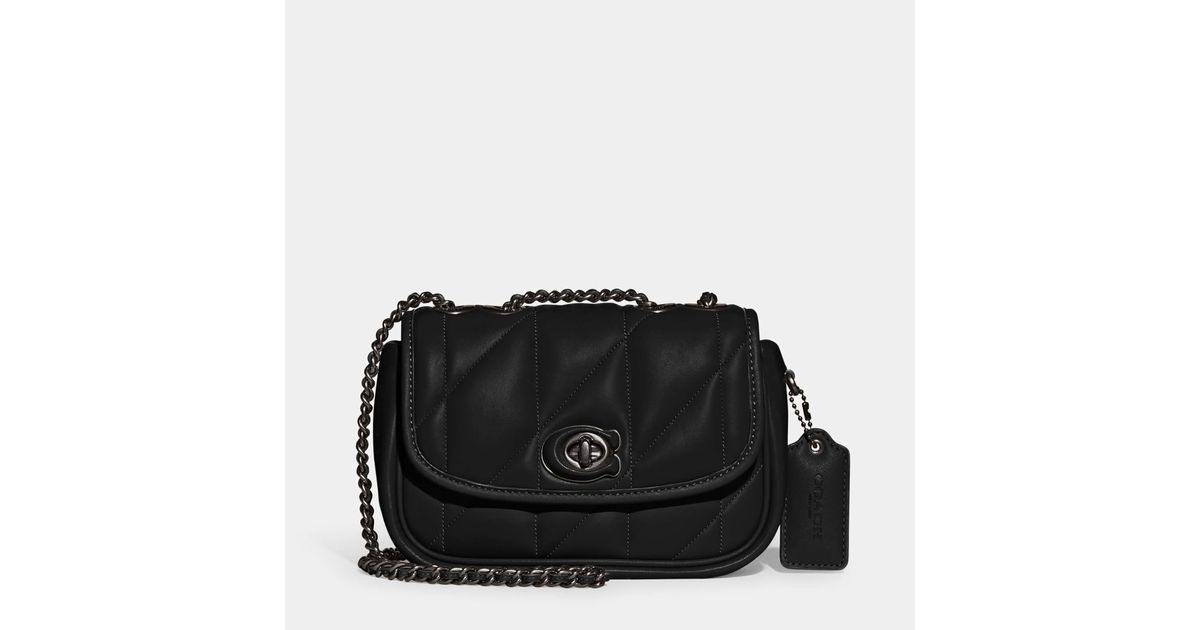COACH Leather Quilted Pillow Madison Shoulder Bag 18 in Black Lyst