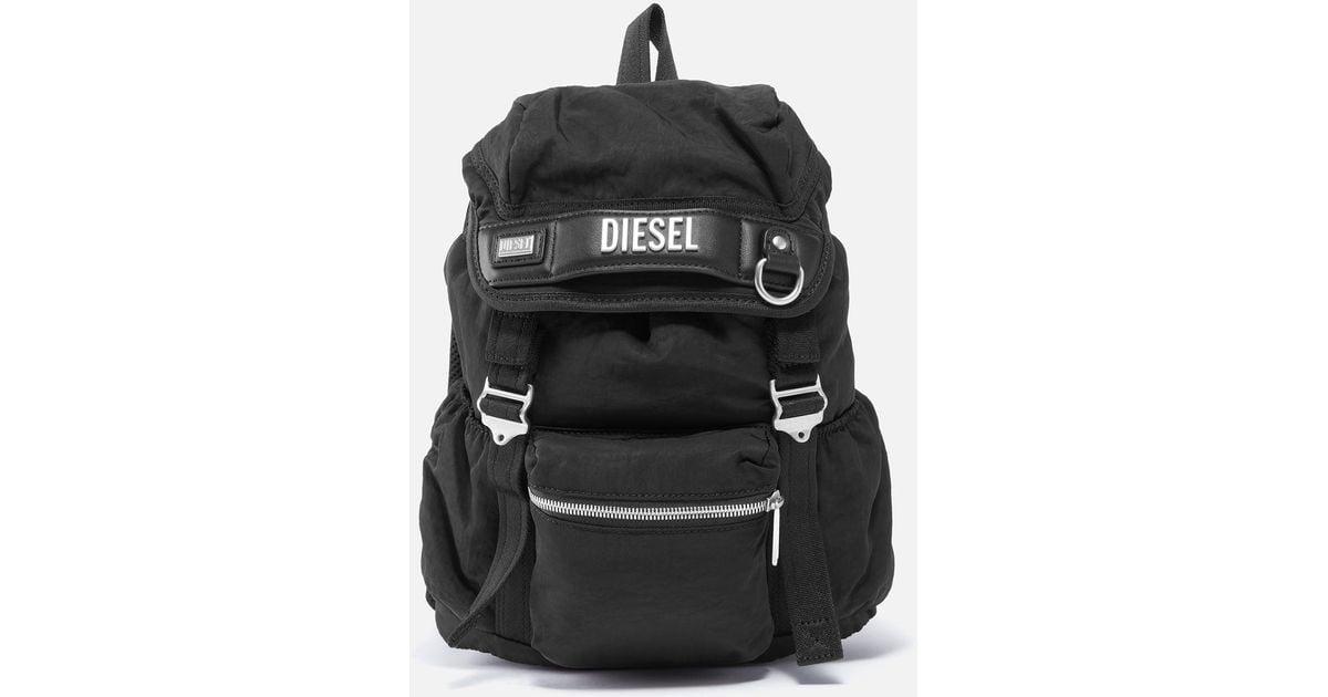 DIESEL Logo Shell Backpack in Black | Lyst
