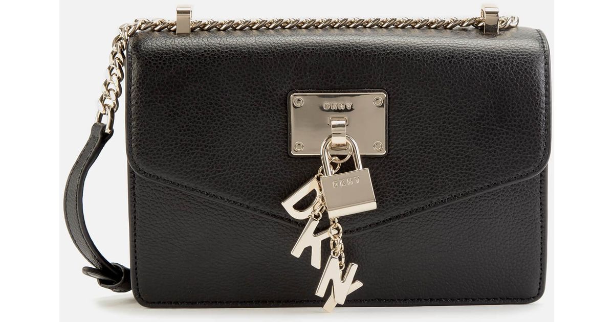 DKNY Elissa Small Leather Shoulder Bag in Black Lyst UK