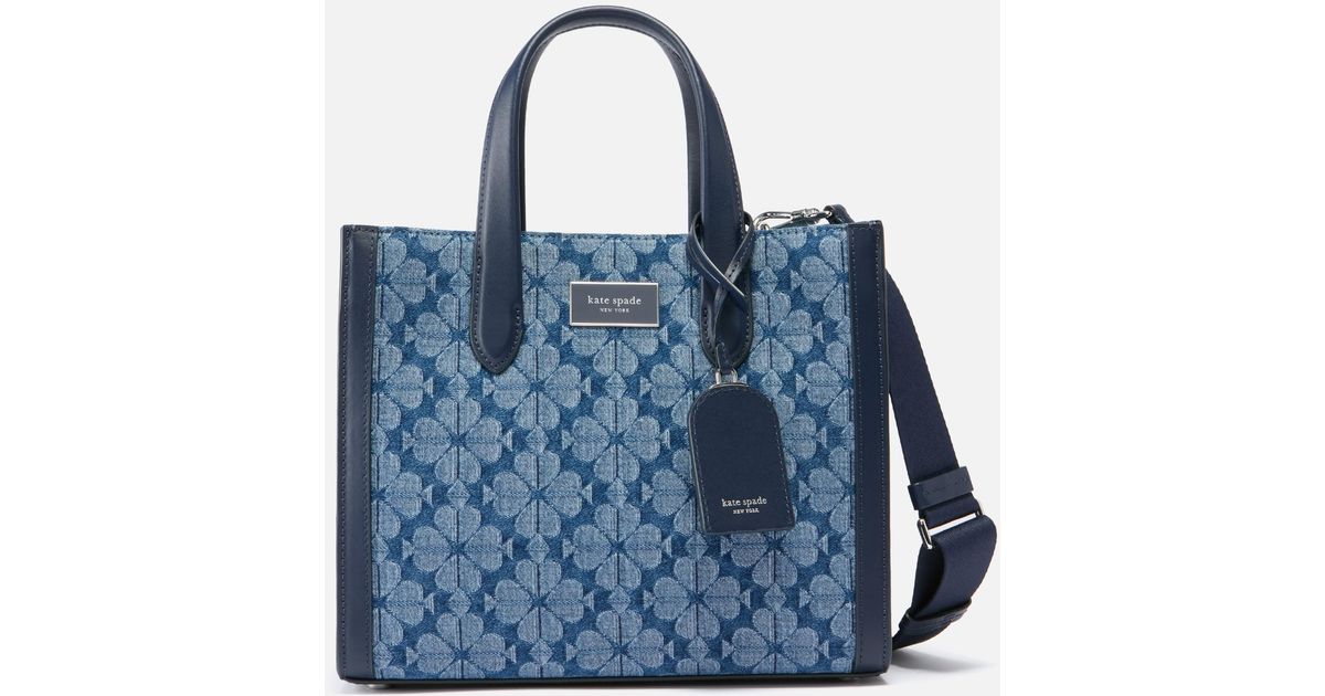Kate Spade Spade Flower Manhattan Small Denim jacquard Tote Bag in Blue Lyst UK