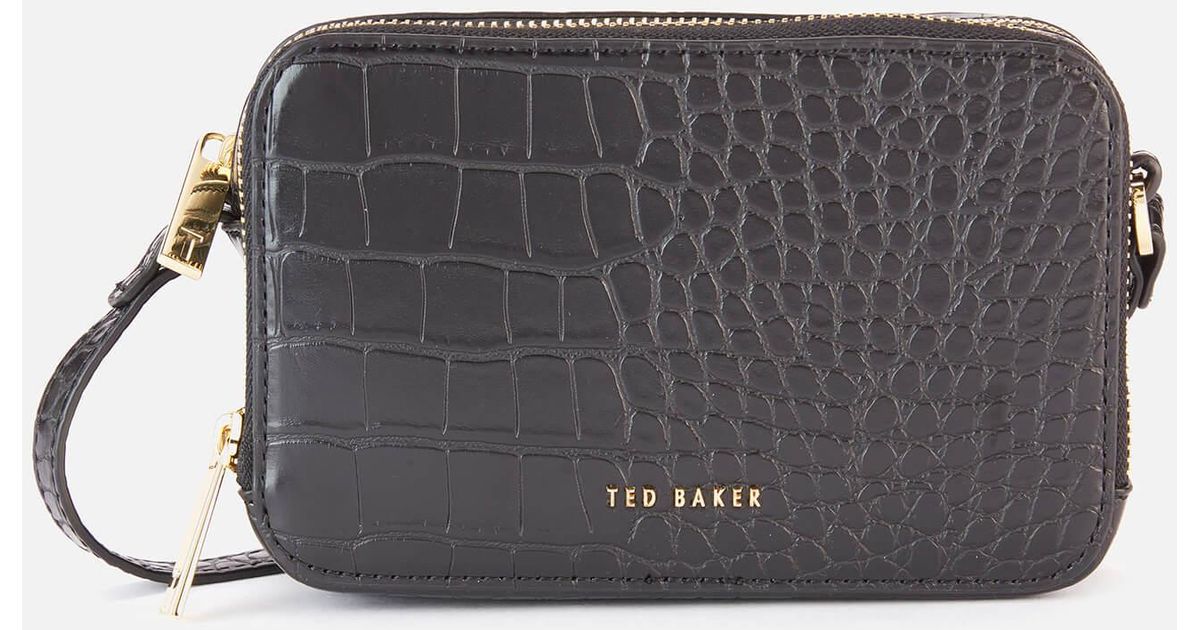 Ted Baker Stina Double Zip Mini Camera Bag in Black | Lyst