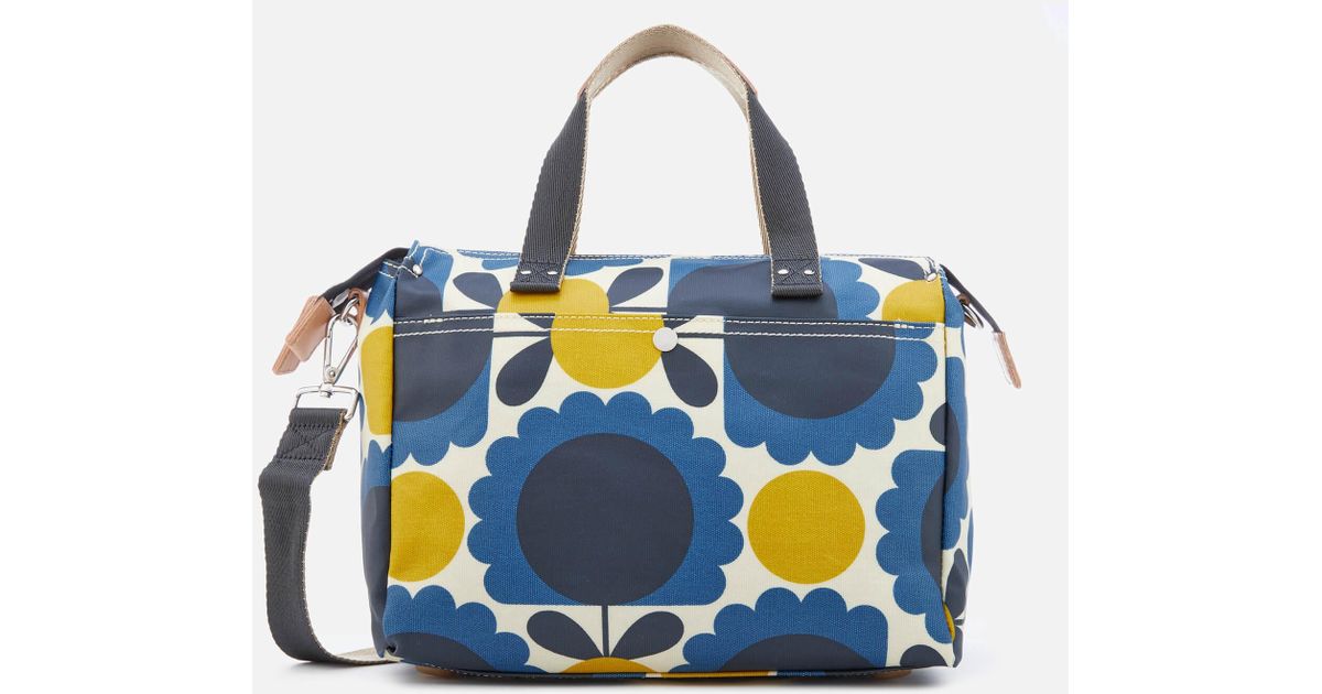 Orla Kiely Laminated Scallop Flower Spot Small Zip Messenger Bag in