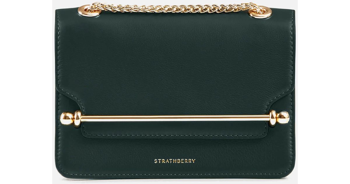 Strathberry East/west Leather Crossbody Mini Bag in Green | Lyst