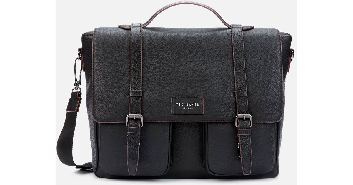 Ted Baker Pebbled Leather Satchel Bag in Black for Men Lyst Canada