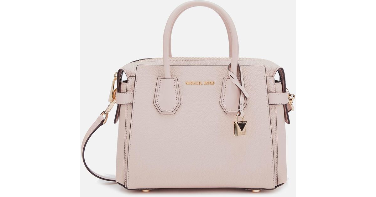 mercer small pebbled leather belted satchel
