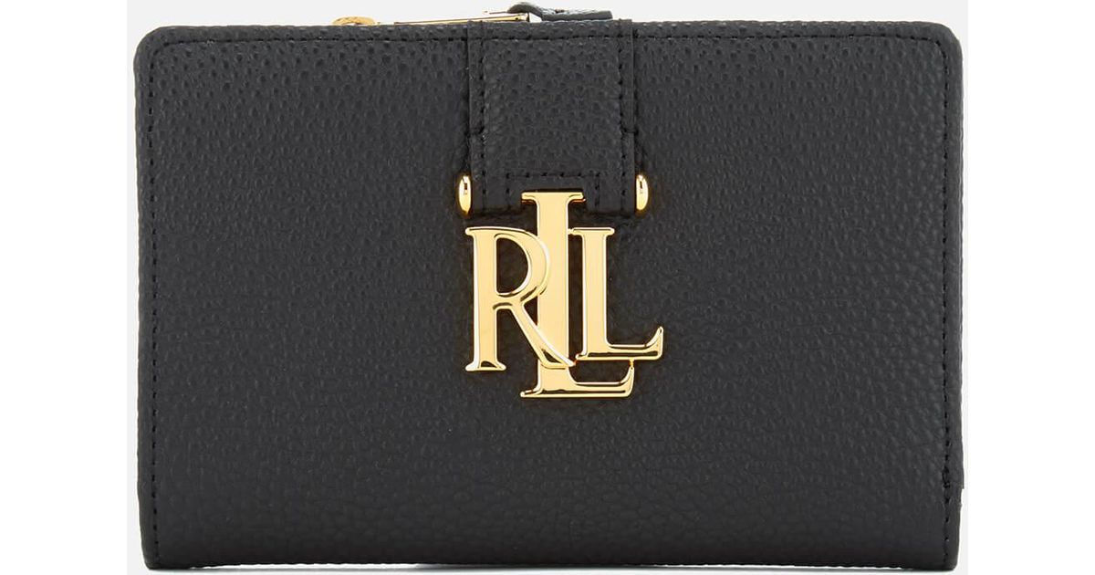 Lauren by Ralph Lauren Leather Carrington New Compact Wallet in Black - Lyst