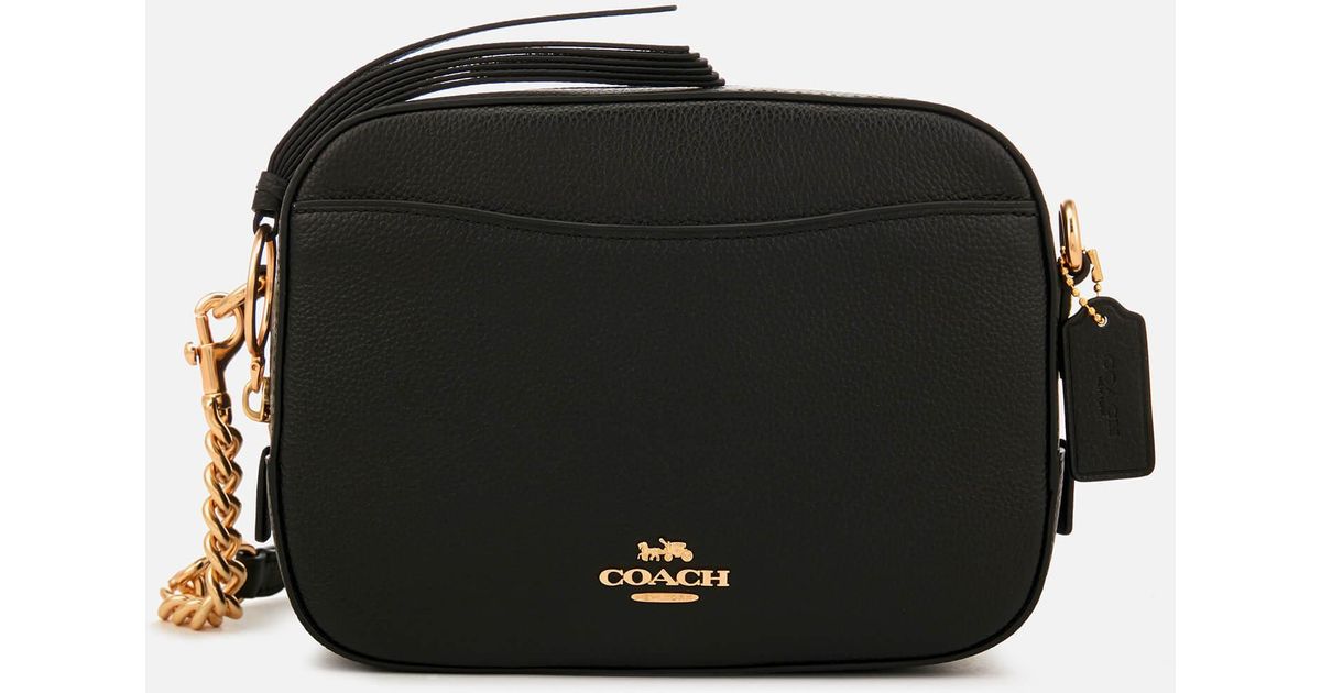 COACH Polished Pebble Leather Camera Bag in Black Lyst
