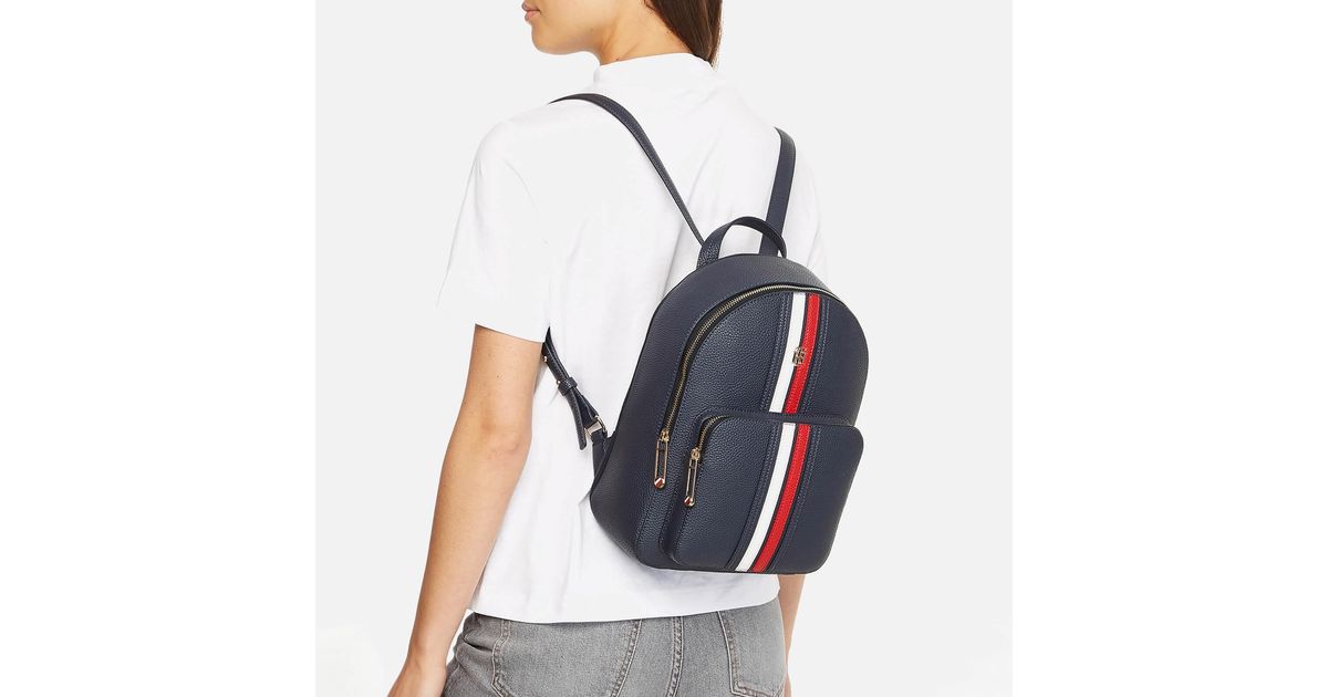 Tommy Hilfiger Element Faux Leather Backpack in Blue | Lyst