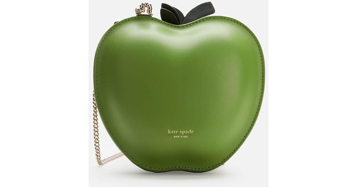 Kate Spade Honeycrisp Apple Novelty Crossbody Quilted Leather Green Multi:  Handbags