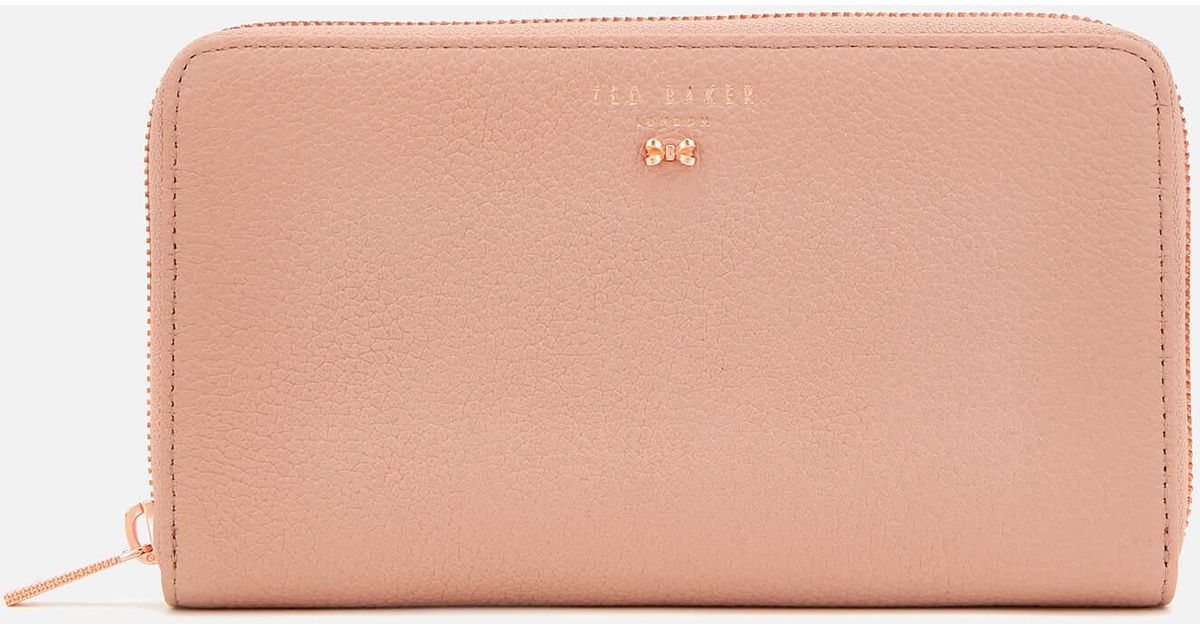 Ted Baker Pasy Textured Leather Zip Matinee Purse in Pink - Lyst