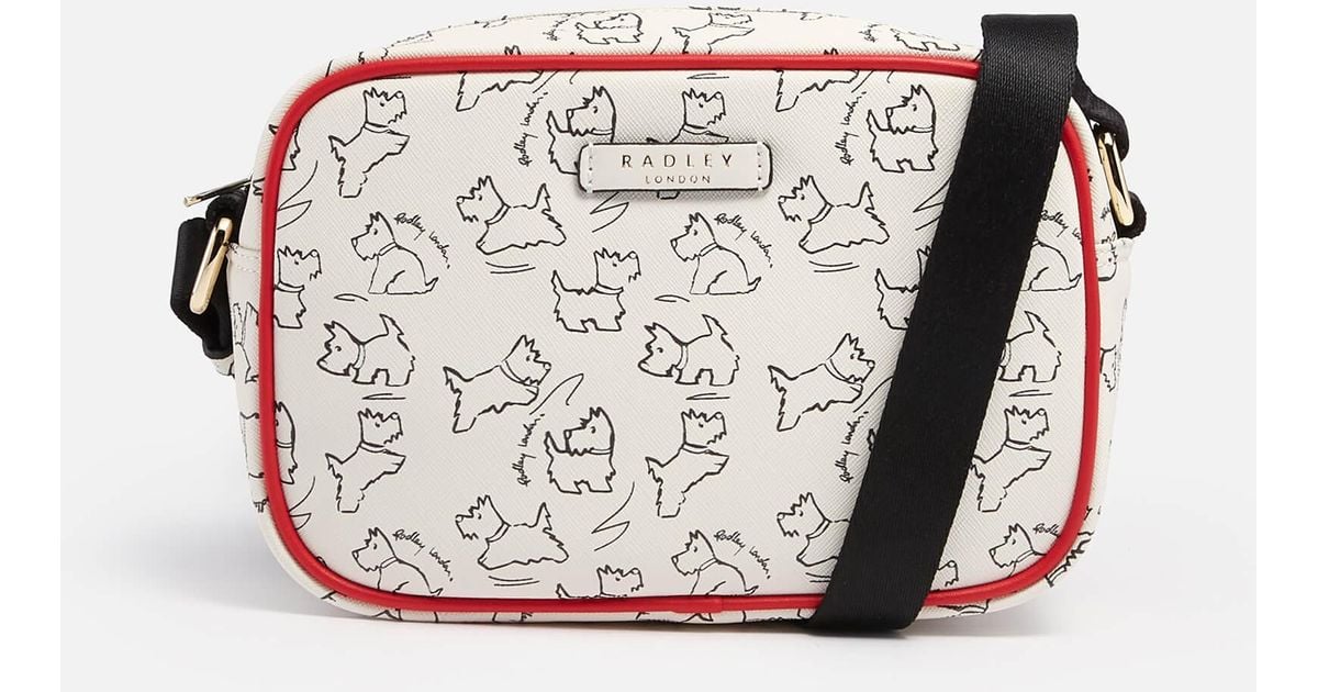 Radley Leather Sketch Street Small Ziptop Cross Body Bag in White Lyst