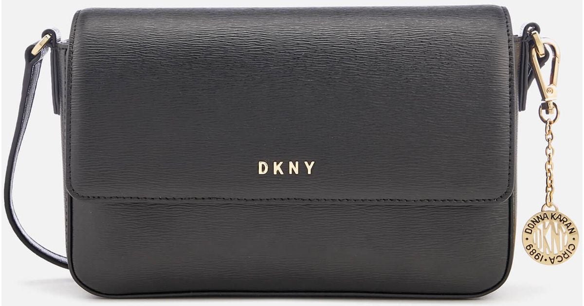 DKNY Leather Bryant Medium Flap Sutton Cross Body Bag in Black Save