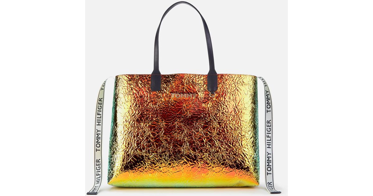 Tommy Hilfiger Iconic Tommy Tote Bag in Metallic - Lyst