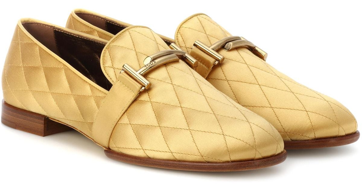 tod's double t quilted loafers