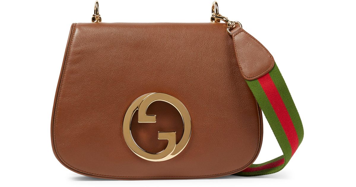 Gucci Blondie Leather Shoulder Bag in Brown | Lyst