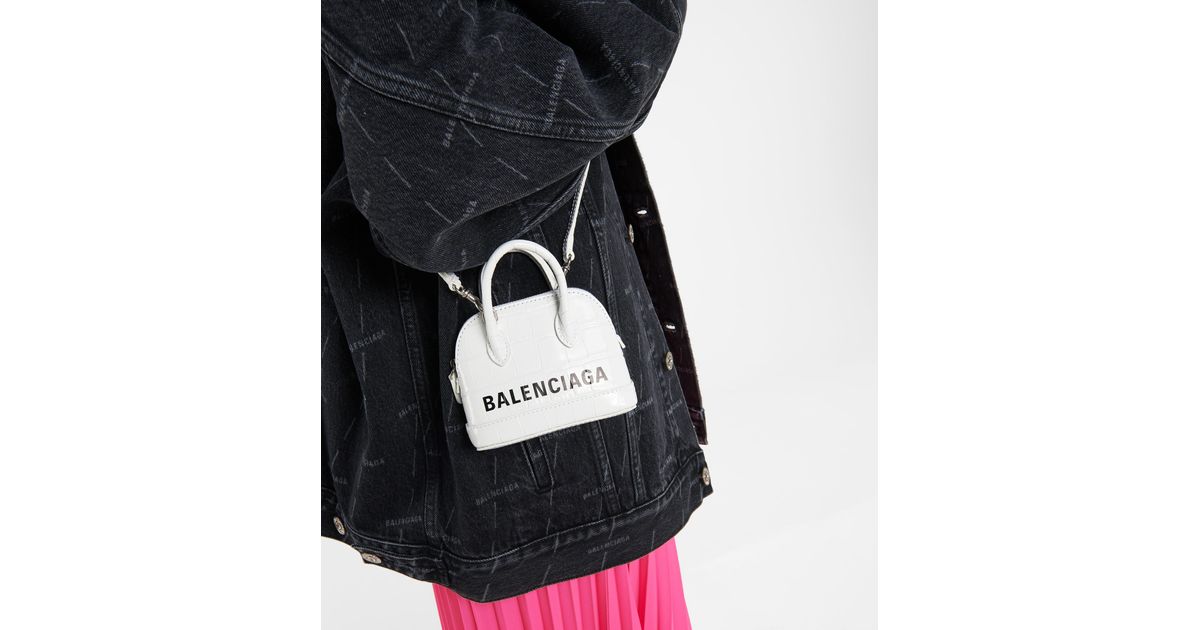 Balenciaga Ville Mini Leather Shoulder Bag in White Lyst