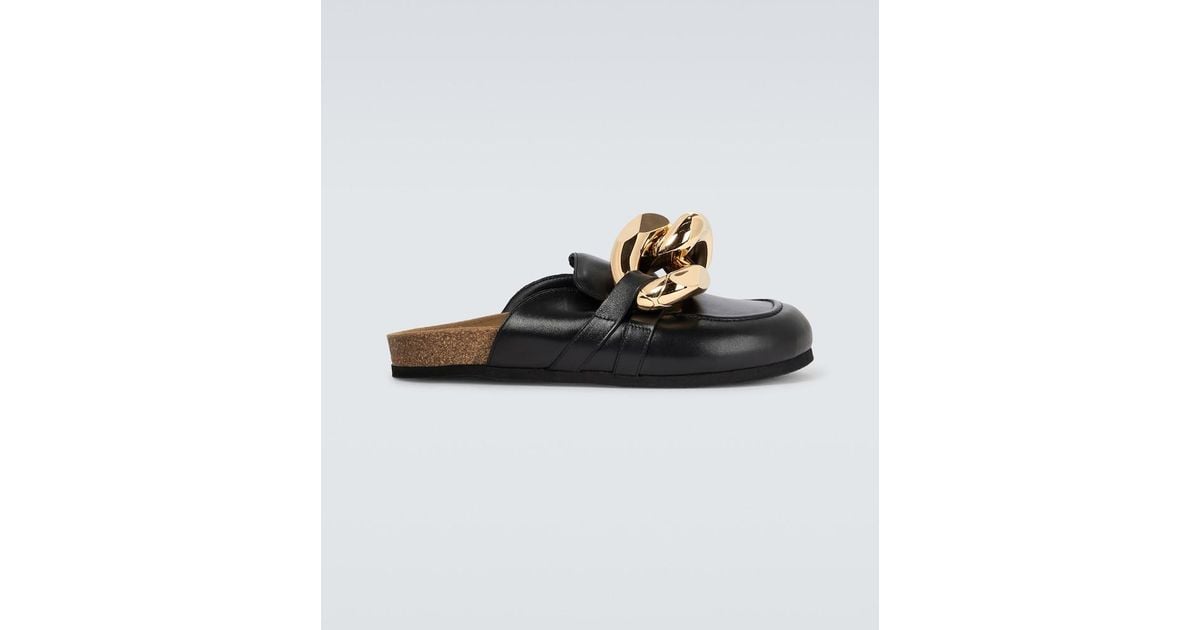 JW Anderson Curb Chain Mules in Black for Men | Lyst