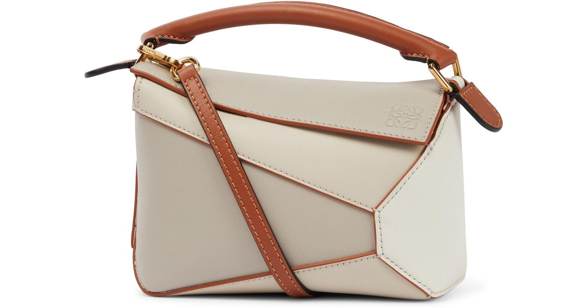 Loewe Puzzle Mini Leather Shoulder Bag in Grey (Grey) | Lyst Canada