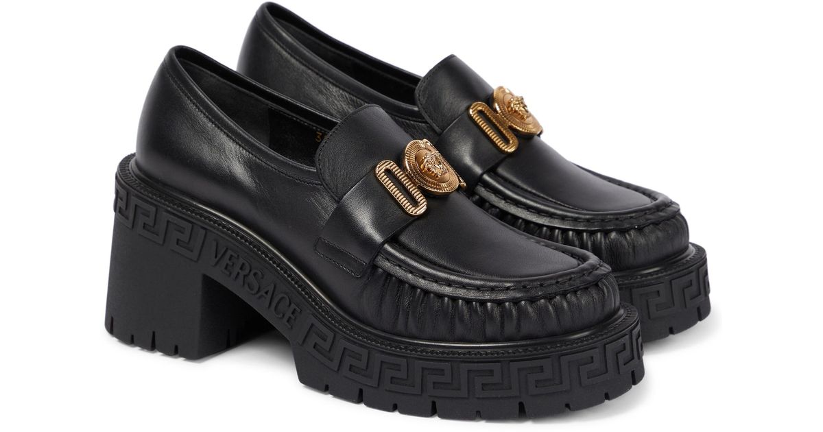 Versace Loafers Medusa Biggie aus Leder in Schwarz Lyst AT