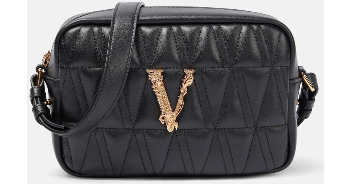 Versace Virtus Quilted Leather Crossbody Bag in Black Lyst