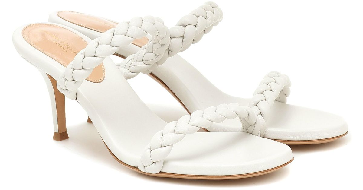 Gianvito Rossi Marley 70 Leather Sandals in White | Lyst