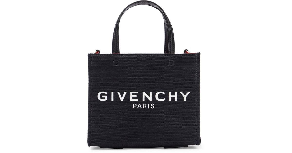 Givenchy G Mini Logo Canvas Tote in Black | Lyst