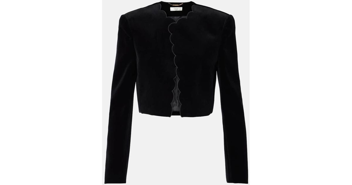 Chloé Velvet Bolero Jacket Jackets in Black | Lyst