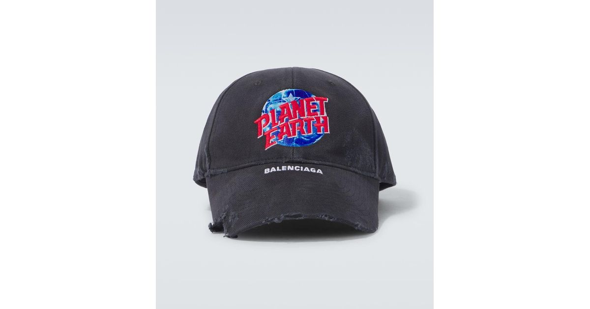 Balenciaga Planet Earth Baseball Cap in Blue for Men | Lyst