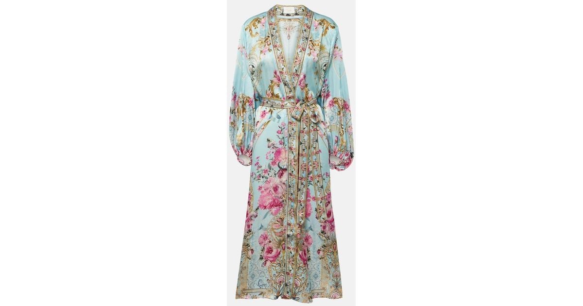 Rosalynn | 2-Piece Floral Satin Camisole & Robe Set main image 1