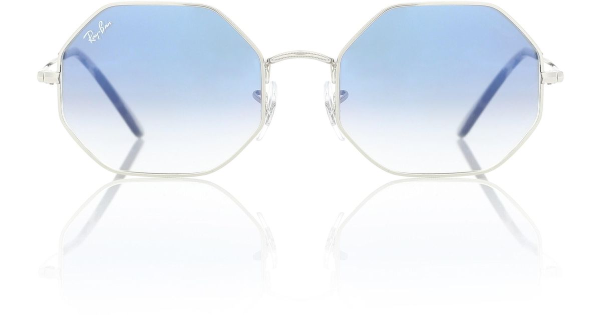 ray ban octagonal blue gradient