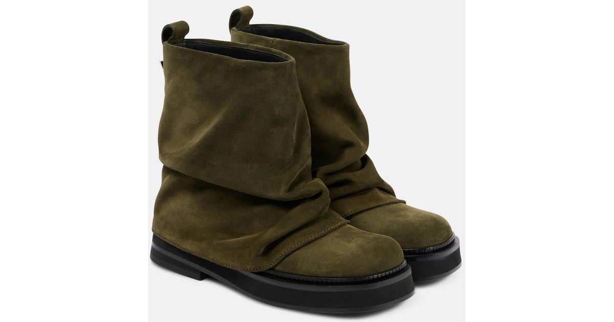 The Attico Mini Robin Combat Booties in Green | Lyst
