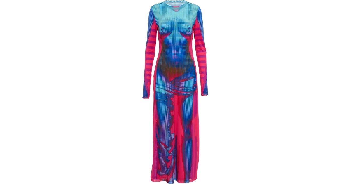 Y. Project Synthetic X Jean Paul Gaultier Body Morph Mesh Maxi Dress in ...