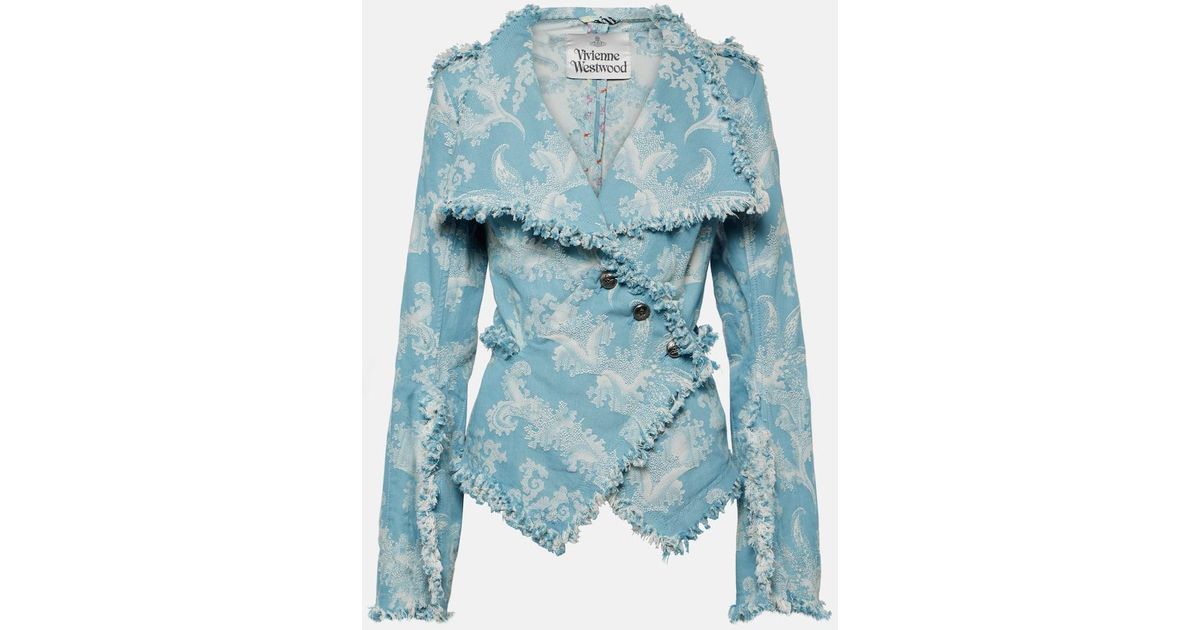 Vivienne Westwood Worth More Jacquard Denim Jacket in Blue | Lyst