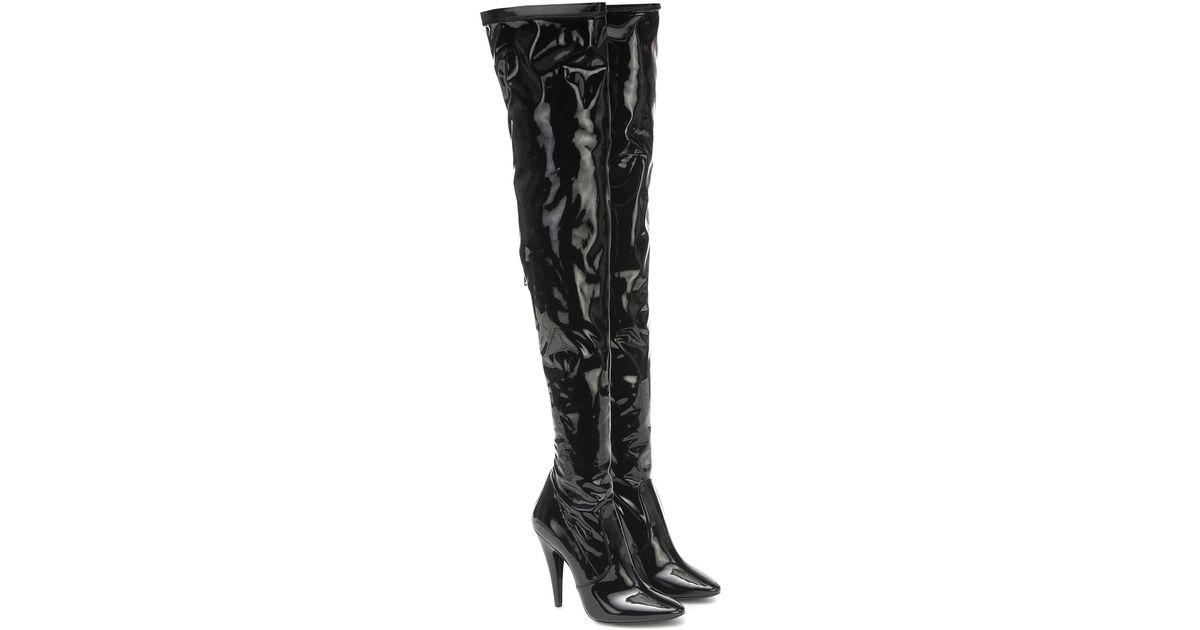saint laurent aylah over the knee boots