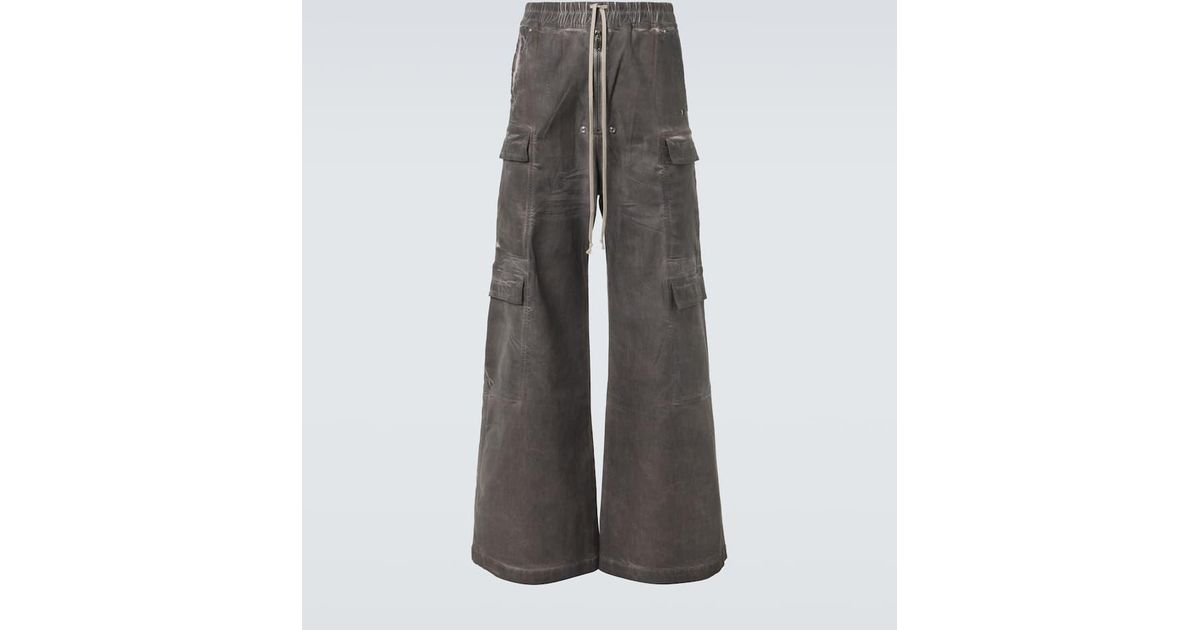 Rick Owens Bela Oversized Cargo Jeans in Gray for Men | Lyst