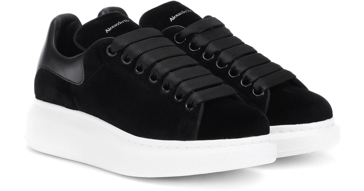 Baskets a plateforme en velours Alexander McQueen en coloris Noir | Lyst