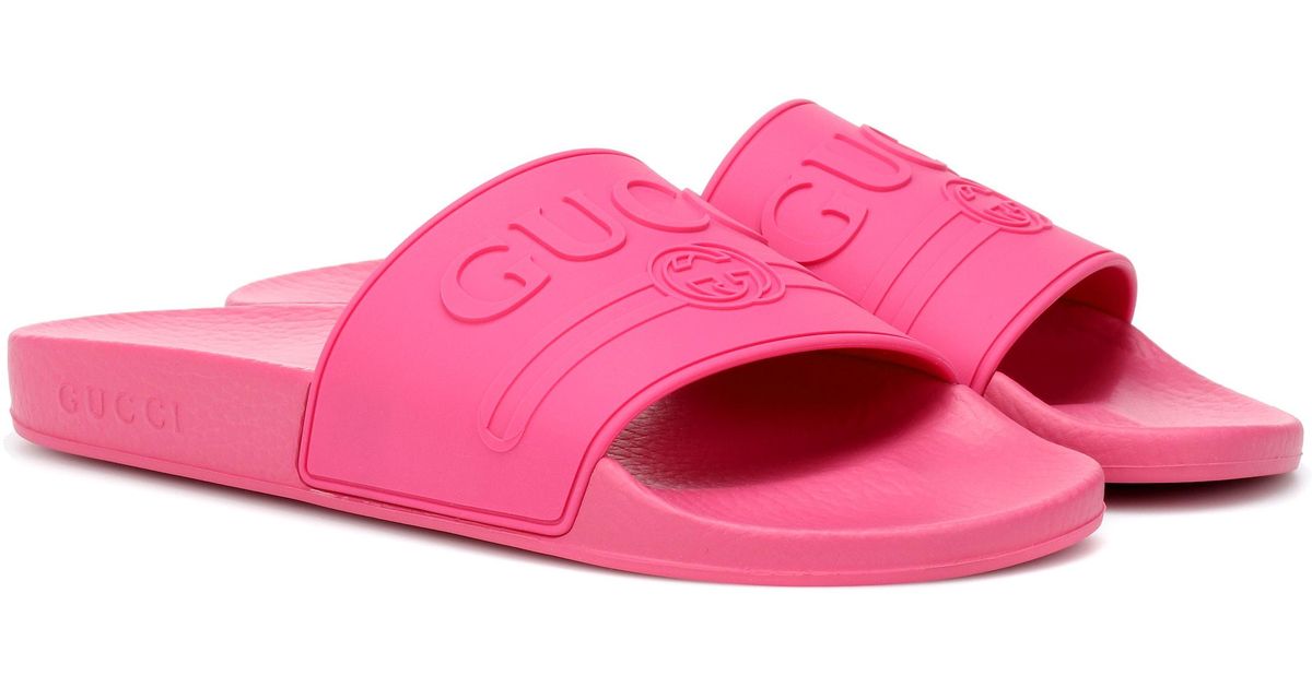 gucci slides with logo