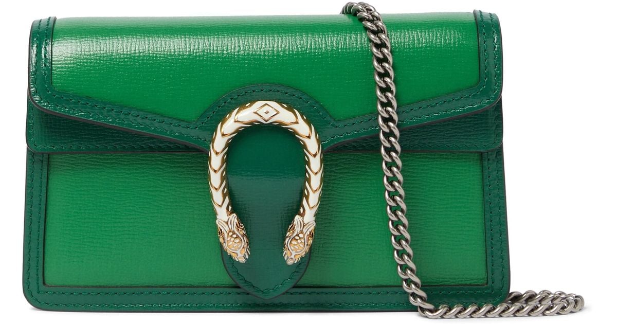 Gucci Dionysus Super Mini Leather Shoulder Bag in Green Lyst
