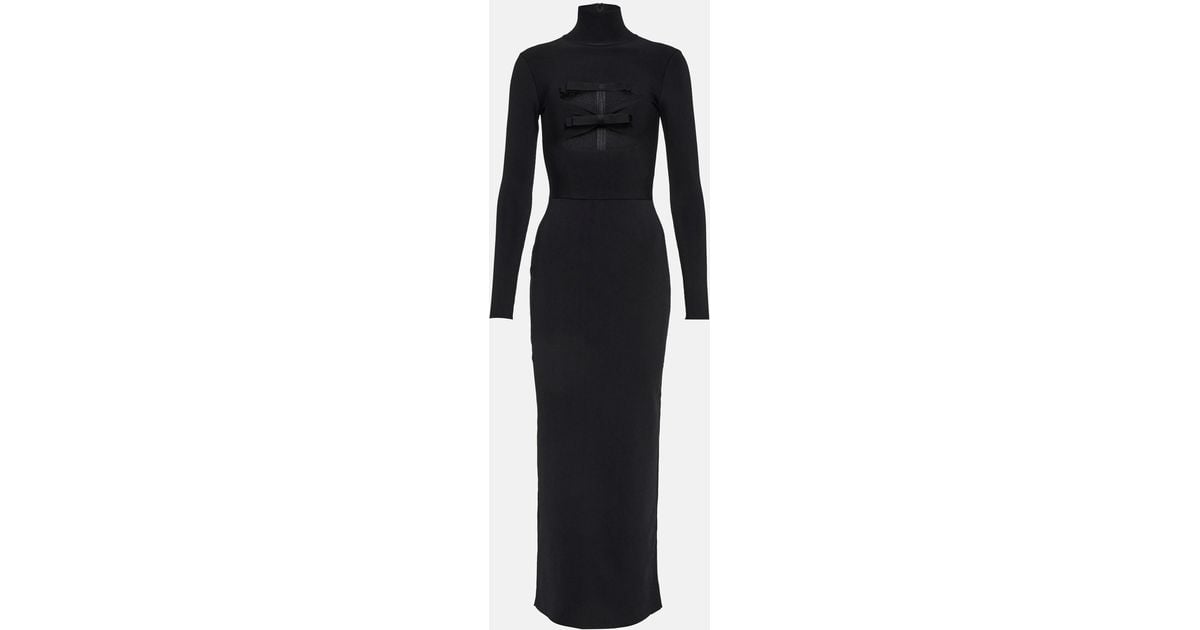 Valentino Cutout Knit Maxi Dress in Black | Lyst