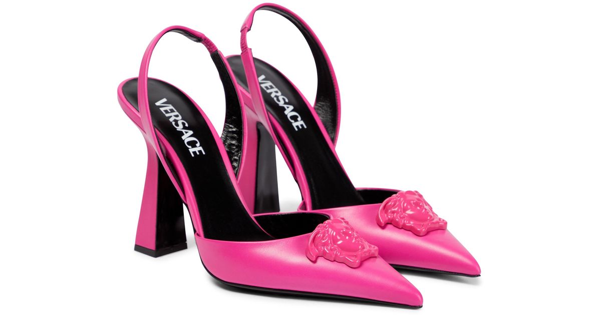 Versace Camel Safety Pin Slingback Pumps Regular (M, B) Listed By Lexus - Tradesy