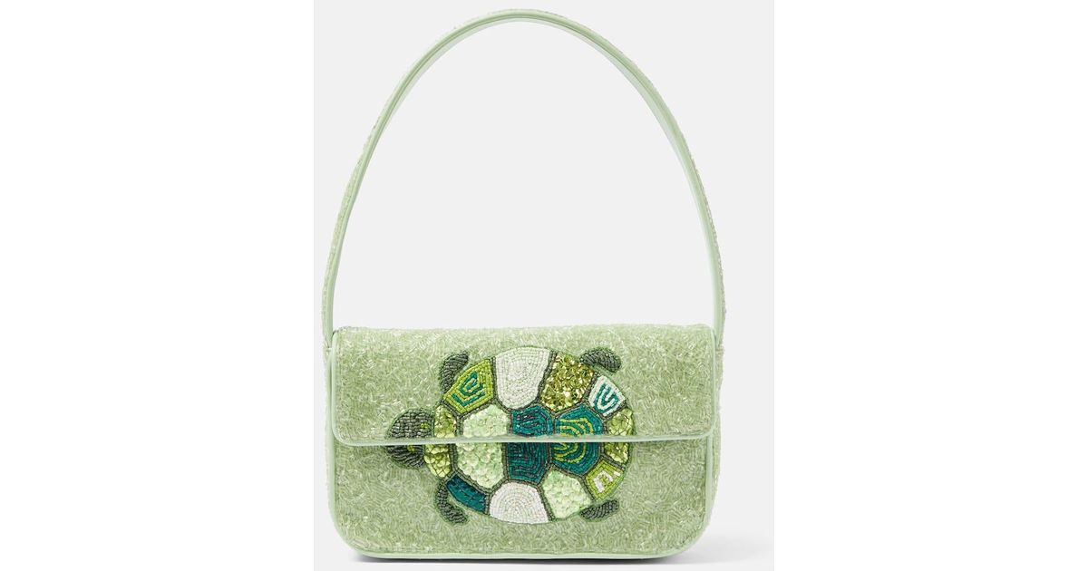 staud green turtle dress STAUD CASSIE DRESS GARDEN GREEN main image 1